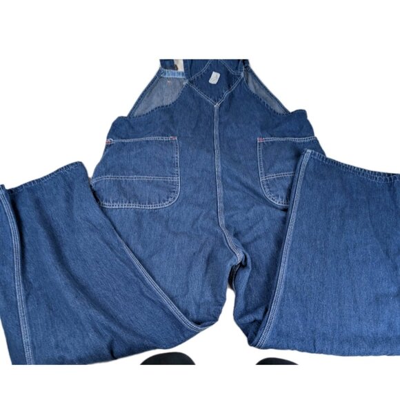 Big Mac Bib Overalls Denim Overalls square bak 44” X 27” no tag Union Made 60s? - Picture 12 of 16